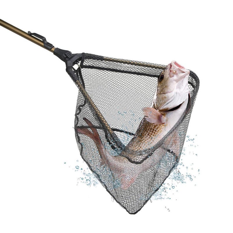 YVLEEN Folding Fishing Net - Foldable Fish Landing Net Robust Aluminum Telescopic Pole Handle and Nylon Mesh 16inch Hoop Size - Image 5